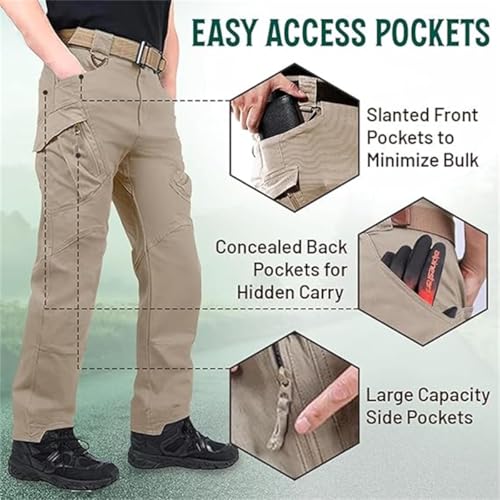 Rugstor Flexcamo - Tactical Waterproof Pants, Men’s Flex Camo Cargo Pants, Lightweight Waterproof Quick Dry Tactical Pants2