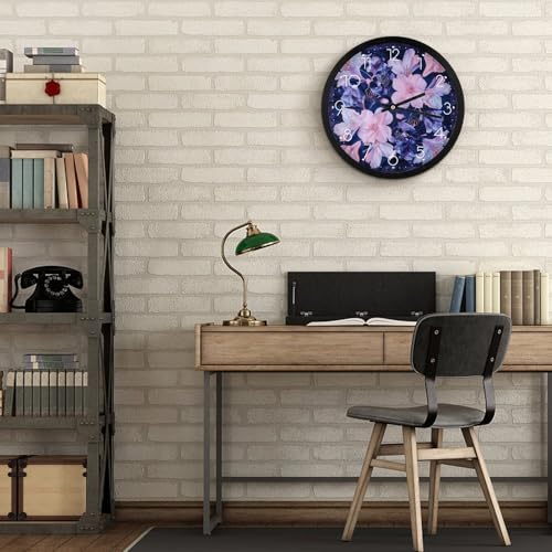 Horloge murale de qualité supérieure cadran imprimé fleurs de pêcher