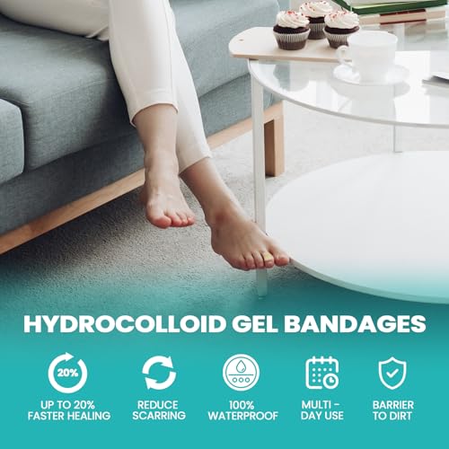 Image of Promifun Blister Bandages Blister Pads - 28 ct Blister Cushions - Water Resistant Hydrocolloid Bandage for Foot, Toe, Heel - Gel Blister Bandages for Prevention & Recovery, Toe Pack