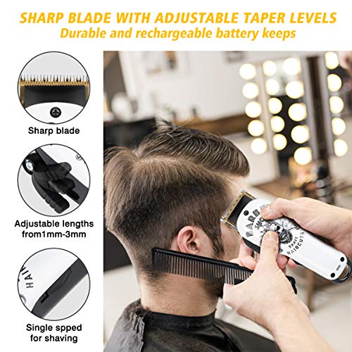 Audoc Professional Cordless Hair Clipper for Men Hair Haircuttings Kit Mustache Body Grooming Kit with USB Rechargeable Hair Beard Trimmer for Men Stylists Barbers Kids Home(Y4 15)