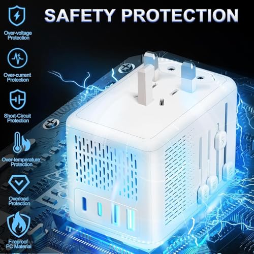 Mapambo 220V To 110V Voltage Converter Us To Europe For Hair Dryer With 2 Usb Port 2 Usb C International European Universal Travel Adapter Worldwide Step Down Power Converter Plug Combo thumb #5