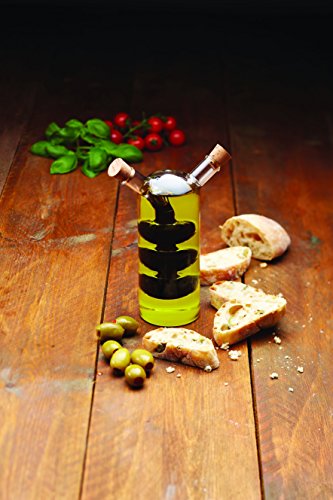 KitchenCraft World of Flavours Öl- und Essigspender aus Glas, 2-in-1-Flasche für Öl und Essig, Krukenflasche mit Korkverschluss… – Ansicht 3