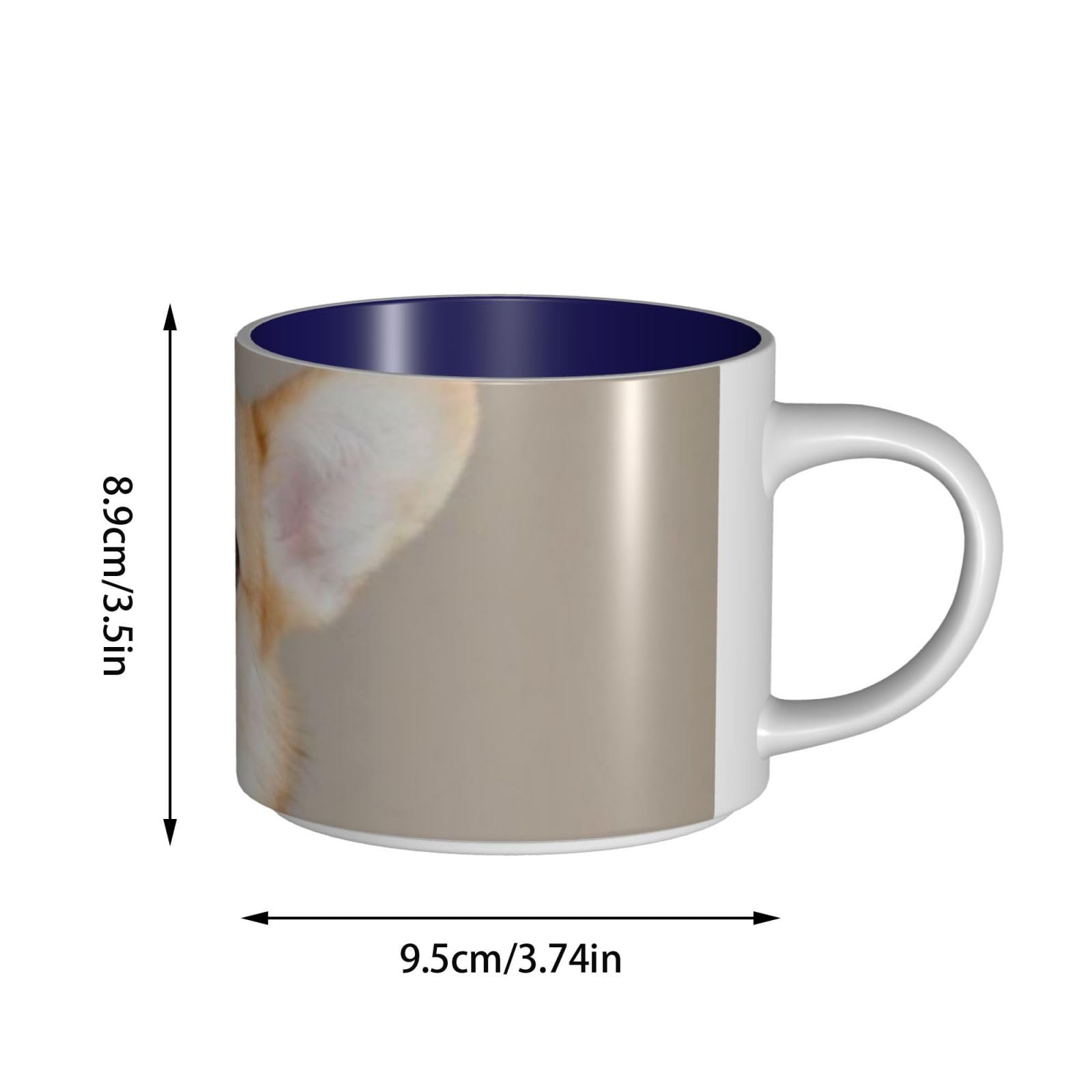 Corgi Dog-Beige bedruckte große Keramiktasse Kaffeetasse