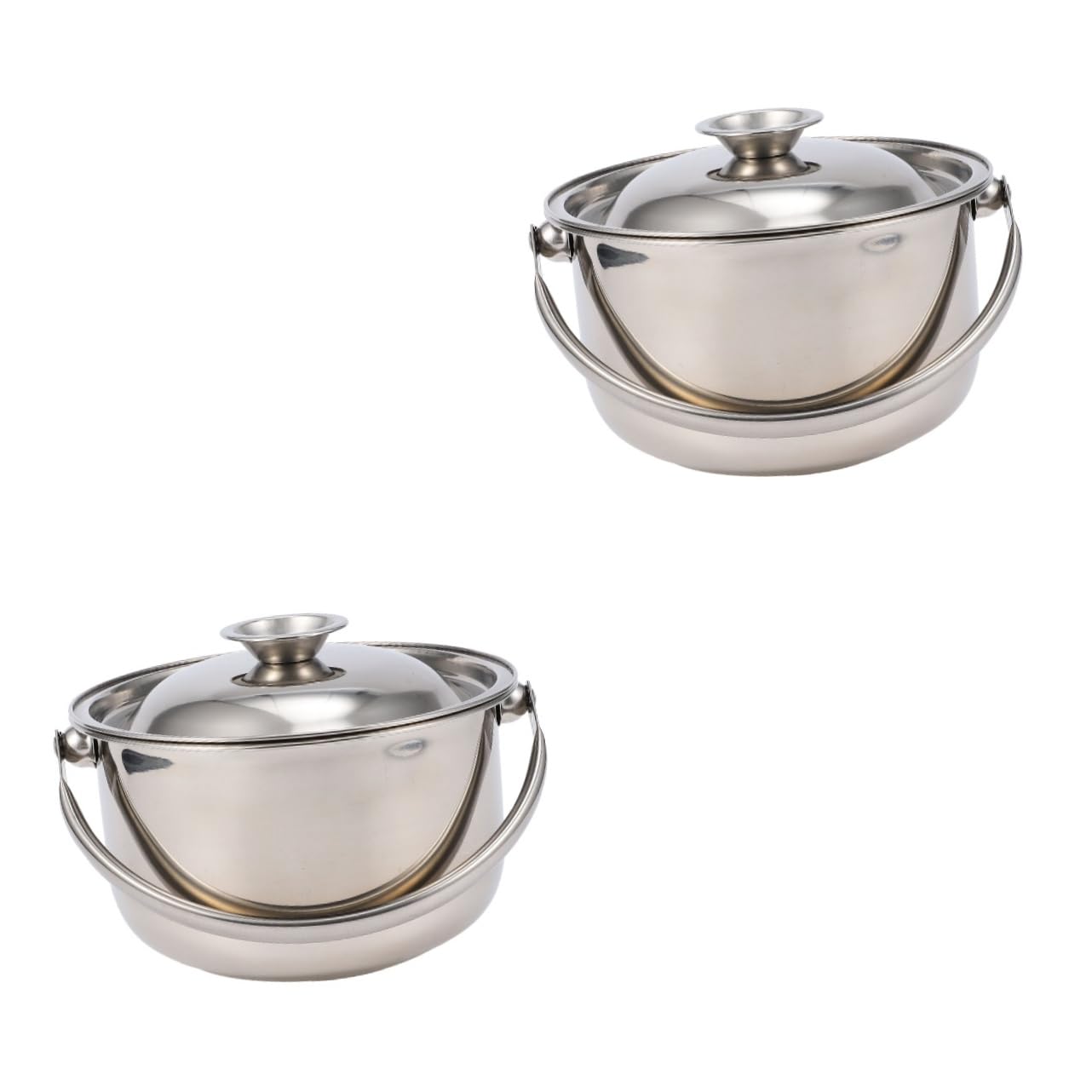 Alipis 2pcs Cooking Bowl Enamel Cooking Pot Hotpot Sauce Pan Pot Large Saucepan Earthenware Pot Steam Soup Pot Stockpot Saucepan Soup Pasta Pot Poele Sauce Pan with Lid Stainless Steel