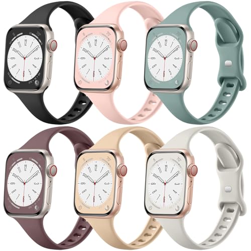 Lerobo Paquete de 6 correas compatibles con Apple Watch de 1.732 pulgadas, 1.654 pulgadas, 1.732 pulgadas, 1.732 pulgadas, corre