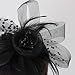 Fascinators Hats 20s 50s Pillbox Hat Cocktail Tea Party for Women (Black, One Size)