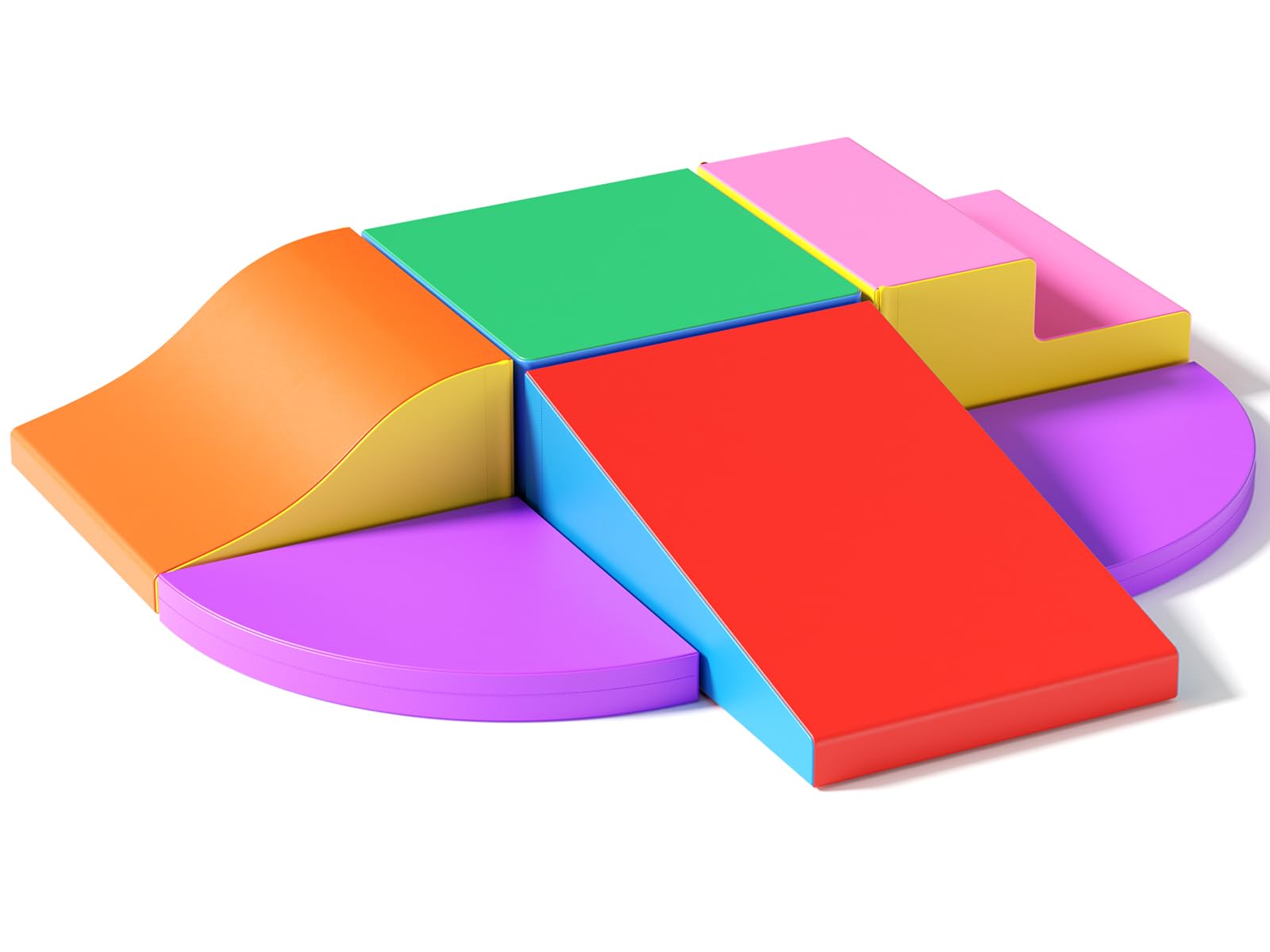 Percorso Motricità Bambino in Schiuma con Copertura in PU, 6 moduli Motricità Bambino con Rocce di Arrampicata e Ganci Giocattoli Educativi per Ramper Scalare (Colore)