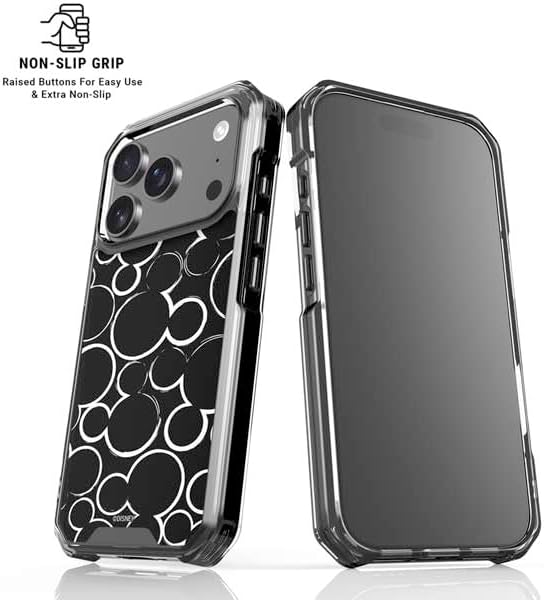 Skinit Clear Phone Case Compatible with iPhone 17 Pro Max - Officially Licensed Disney Mickey Mouse Logo Pattern Design