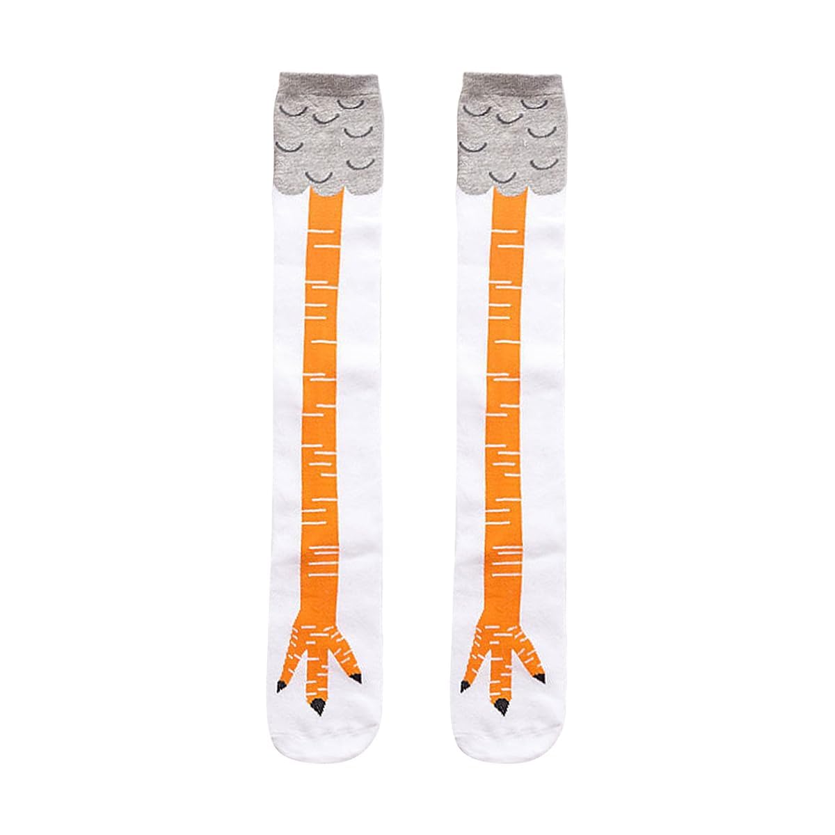 – 1 Pair Chicken Legs Socks - Crazy Funny Novelty 3D Cartoon Animal Claw Knee-High Casual Cotton Chicken Feet Socks for Women Cosplay and Hen Party Accessories