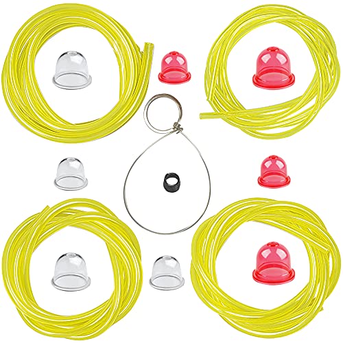 HUSWELL 4 Size 4 Feet Fuel Line Primer Bulb for Small Engine Zama Husqvarna Poulan Craftman Ryobi Homelite Chainsaw Trimmer Blower Weed Eater with AC04122 Fuel Line kit