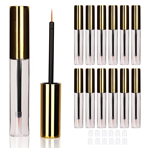 COSIDEA Tubos vacíos dorados 10ml 12pcs para delineador miniatura 1