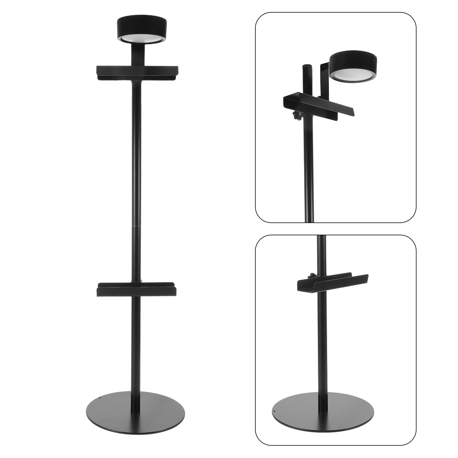 Générique Chevalet de Table Réglable en Fer Noir avec Éclairage Intégré