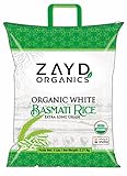 Zayd Organic White Basmati Rice, Indian Traditional Extra Long Rice, Vegan, Fresh, USDA Organic, 5lbs