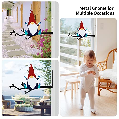 Vzvxcc Steel Branch Gnomes Decoration, Metal Gnome Silhouette Yard Art Decor, Metal Gnome For Tree Decor Outdoor, Easter Colorful Steel Garden Gnome Statue For Home Garden Yard Patio Decorations #TOP6