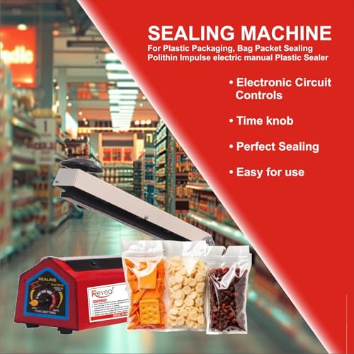 Image of Packing & Sealing Machine for Food Packets | Heavy-Duty Heat Sealer| Ideal for Kitchen, Store & Small Business (Sealing Machine 8 inch - 200 mm)
