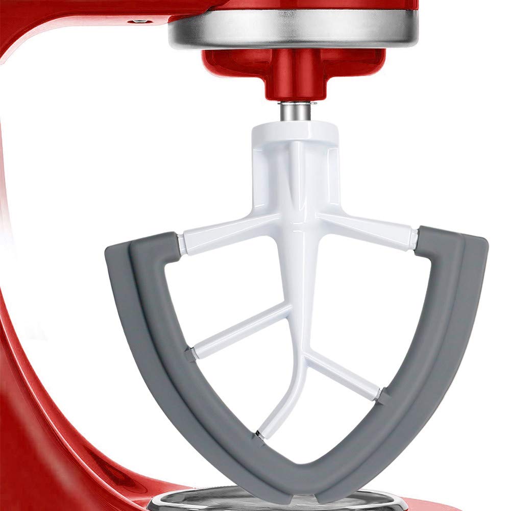 4.5/5 Quart Flex Edge Beater for KitchenAid Tilt-Head Stand Mixer,Hushtong All-Metal Die Cast Beater Blade with Both-Sides Flexible Silicone Edges Bowl Scraper,Grey