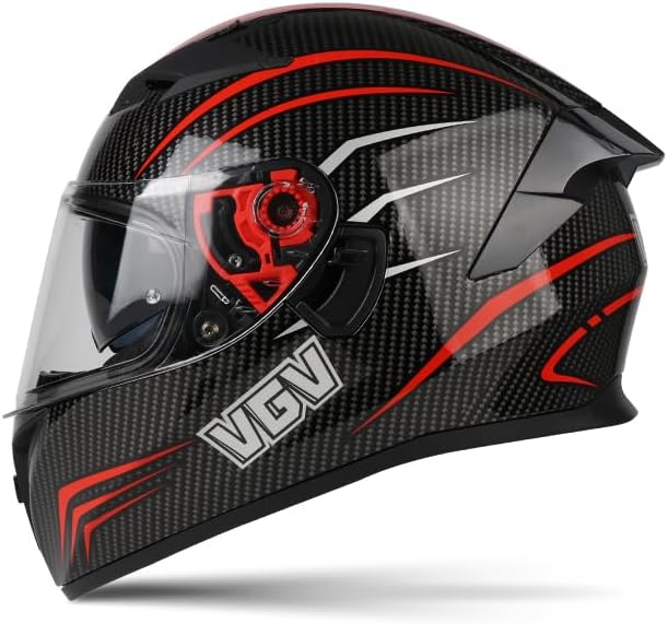 Miniatura 6 de Casco de motocicleta de carreras de motocross, casco de cara completa con visera interna tintada y aprobado por DOT para ciclomotor, ATV, Cruiser