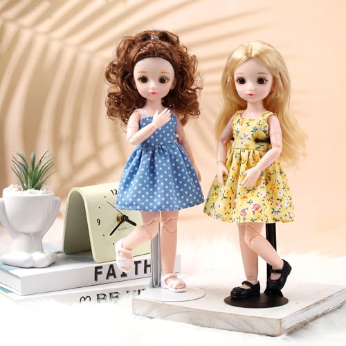 Image of Yaocom 6 Pcs Adjustable Doll Stands for 12 Inch to 18 Inch Dolls Display Stand with Expandable Waist Wire Action Figure Display (Black and White)