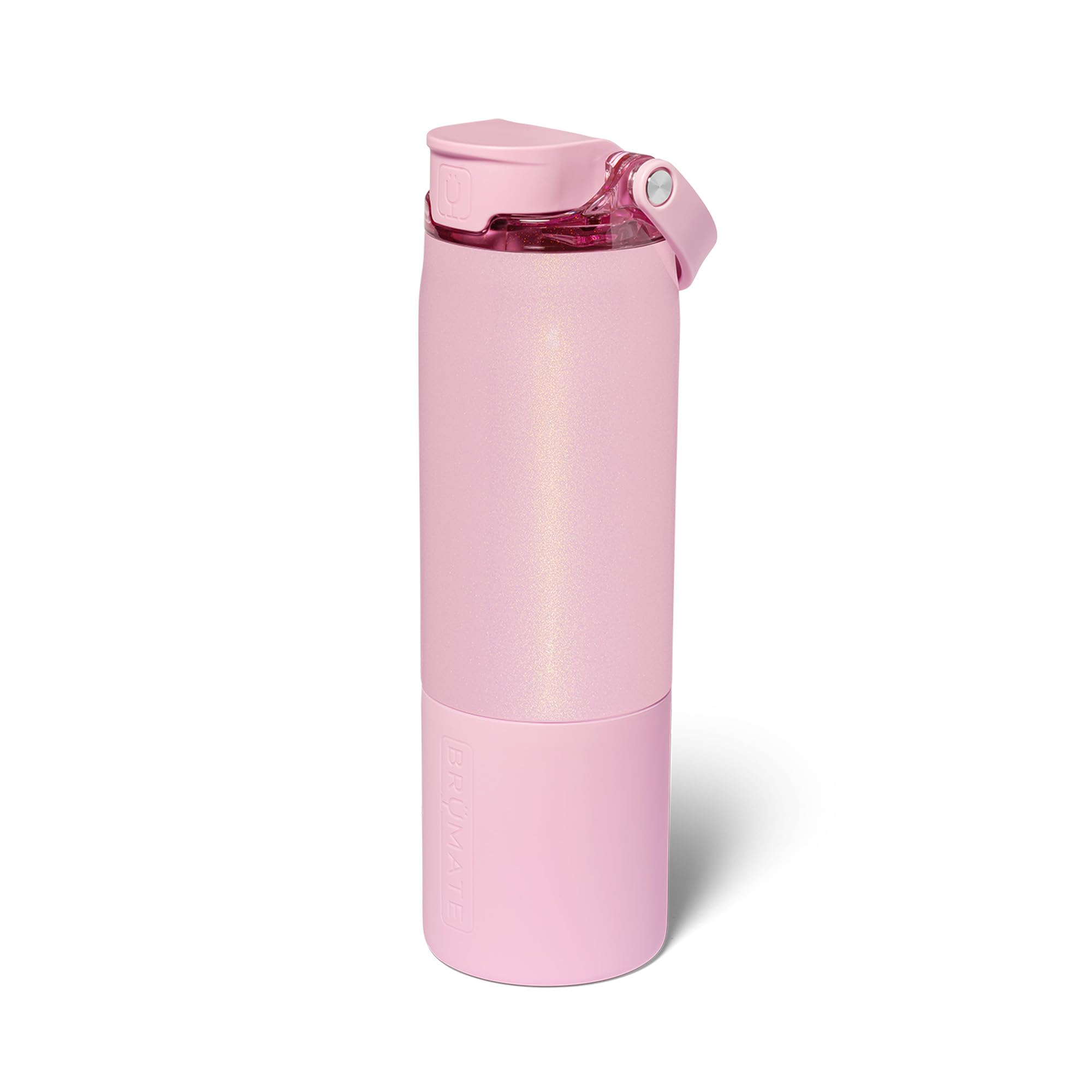 BrüMate Rise 25oz Water Bottle With 100% Leakproof Covered Silicone Straw | Insulated Stainless Steel Water Bottle With Removable Straw | Fast Flow | Soft Sip Silicone Spout | BPA-Free (Petal Pink)
