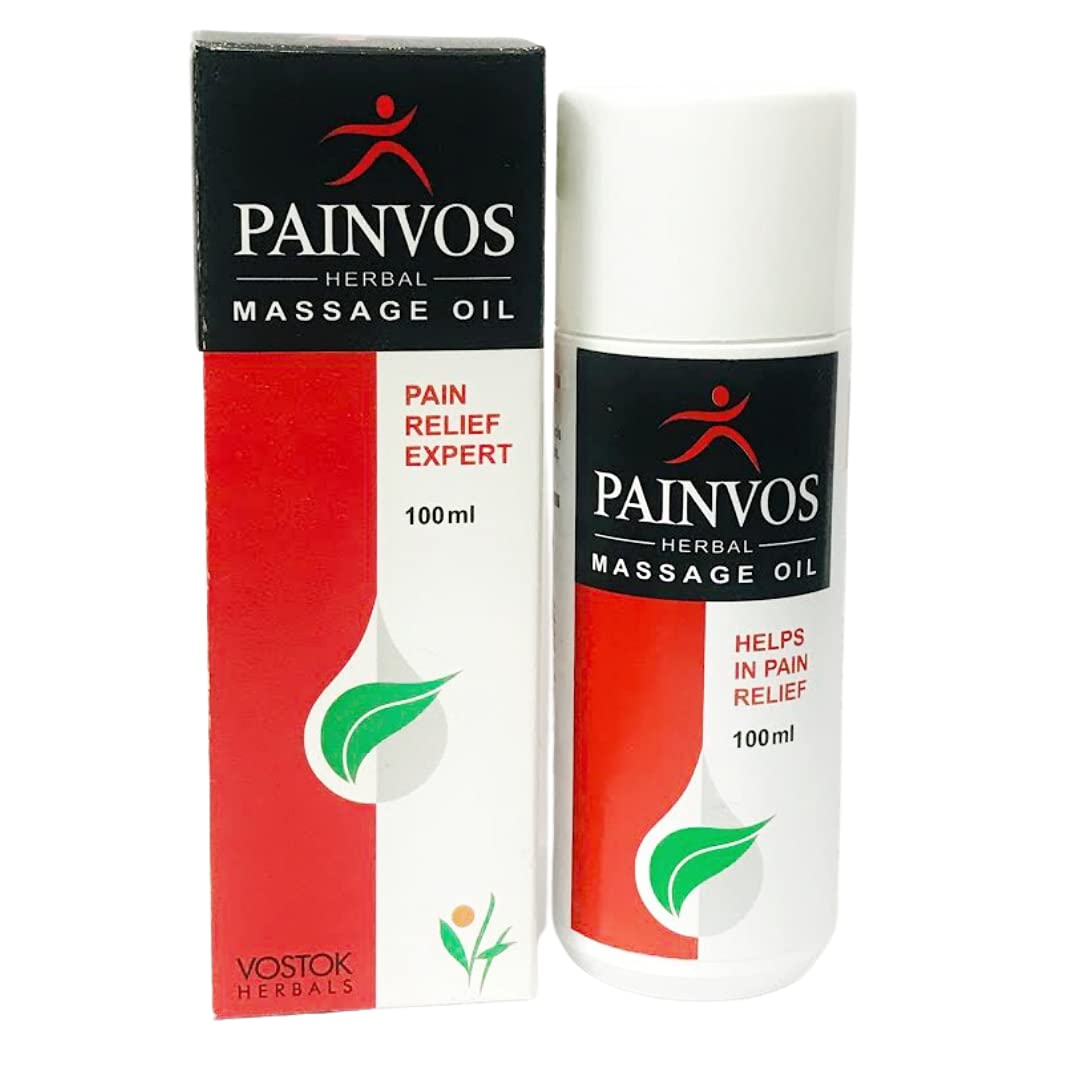 Vostok Herbals "PAINVOS" Ayurvedic Pain Relief Massage Oil | 100% Safe & Natural | Suitable For Body, Back, Knee, Legs, Shoulder, Muscle & Joint Pain Relief Oil (100 ml) (B095HNHTRX) Amazon Price History, Amazon Price Tracker