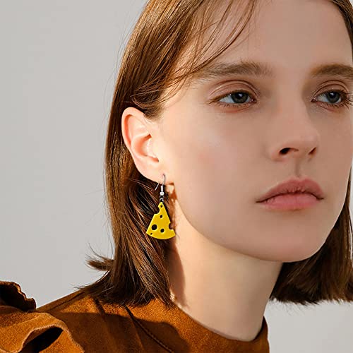 QUPENGXU Statement Simulation Acrylic Earrings Sweet Cheese Drop Dangle Earrings For Women3