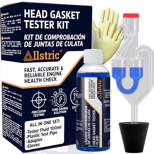 Allstric® Detector de Culata CO2 | Comprobador Junta Culata para Coche y Motores | Kit Universal con 50 Pruebas | Block Tester para Fugas de Refrigerante y Analizador de Gases del Motor
