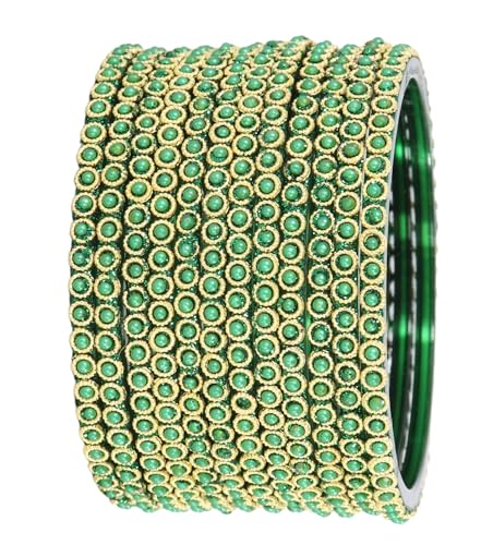 Image of NMII Glass Golden Beads & Pearls Moti Work Designer Bangles Set For Women & Girls | Kanch ki Chudi Set | Girl's Bangles Bracelet | Glass Bangles | Daily, Wedding, Party, Fashion Jewellery- Set of 12