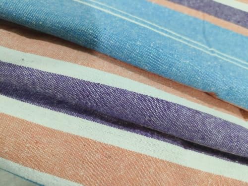 Image of Khadi Handloom Handmade 210TC Single Bed Sheet Cotton 7.5X5 feet Superfine Premium Cotton bedsheet Single Bed Combo & Single Pack (Oceanic-Blue-90X60, Full)