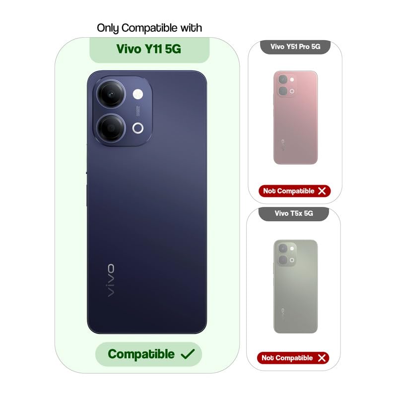 Image of Mr. Case Back Cover for Vivo Y11 5G | Ring Design Protective Case with Camera Cut Protection | Anti Slip Grip | Shockproof Mobile Cover - Stone Black
