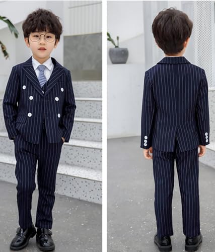 Costume rayé garçon 2 pièces Kromoc pour bal et mariage chic