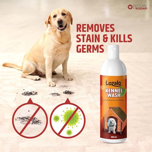 Image of Lozalo Kennel Wash Liquid 2x500ml for Washing Dog Kennel & Flooring, Pet Shops, Veterinary Clinics & Grooming Salons (Red)