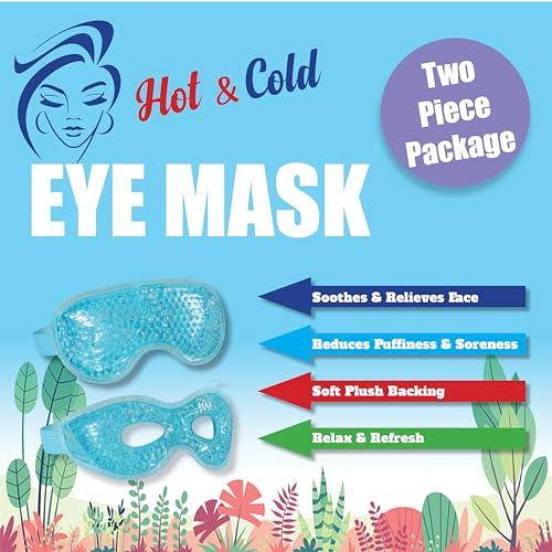Máscara de ojos para migrañas y ojos secos con terapia de compresa fría y caliente reutilizable 2
