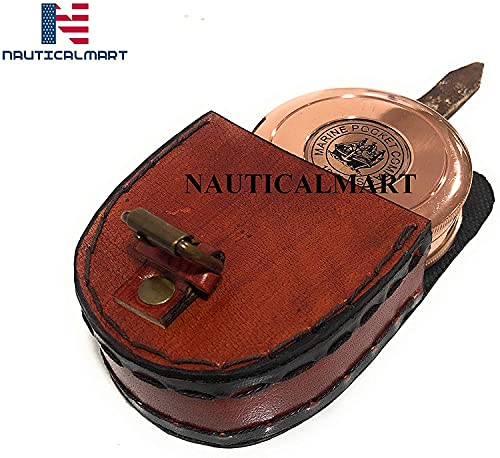 Brújula de bolsillo NauticalMart en latón con acabado cobre miniatura 5