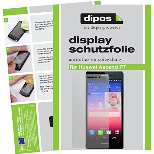 dipos Protector de Pantalla Compatible con Huawei Ascend P7 (2 Unidades)   Mate pelicula Protectora de Pantalla