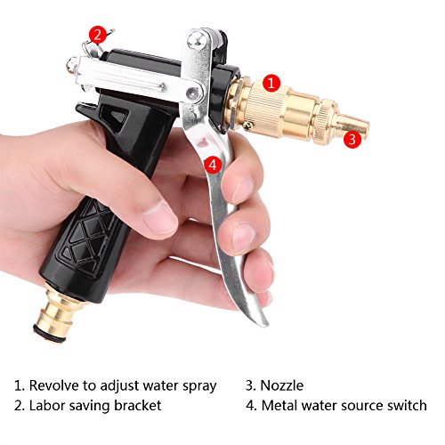 Pistolet à eau en cuivre robuste anti-fuite jet réglable - 6