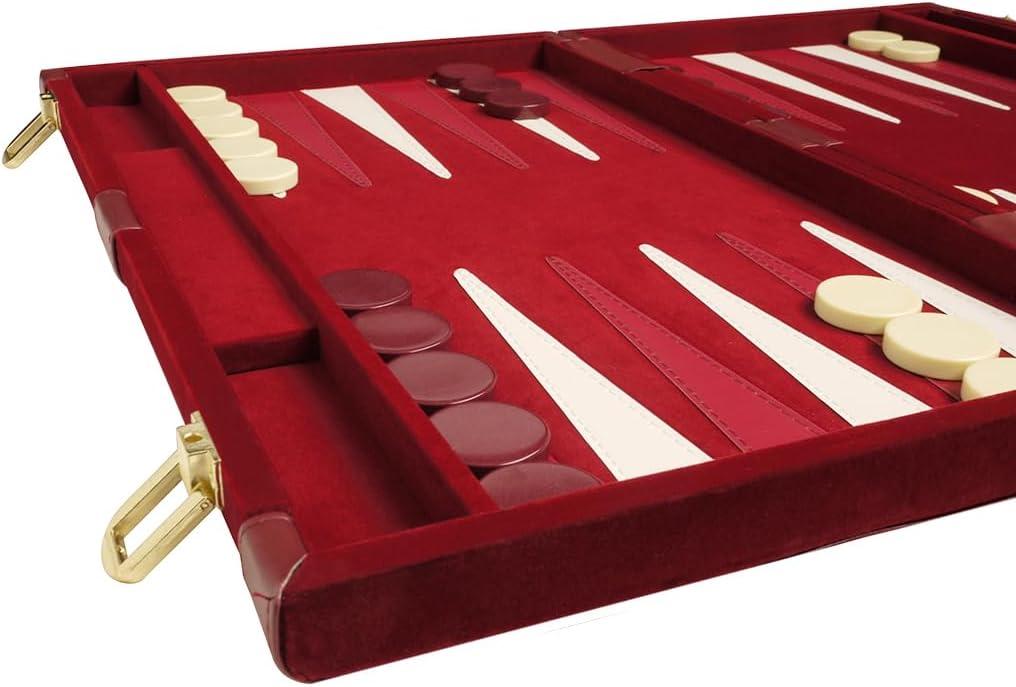 18" Deluxe Backgammon Set - Maroon, Classic Board Game
