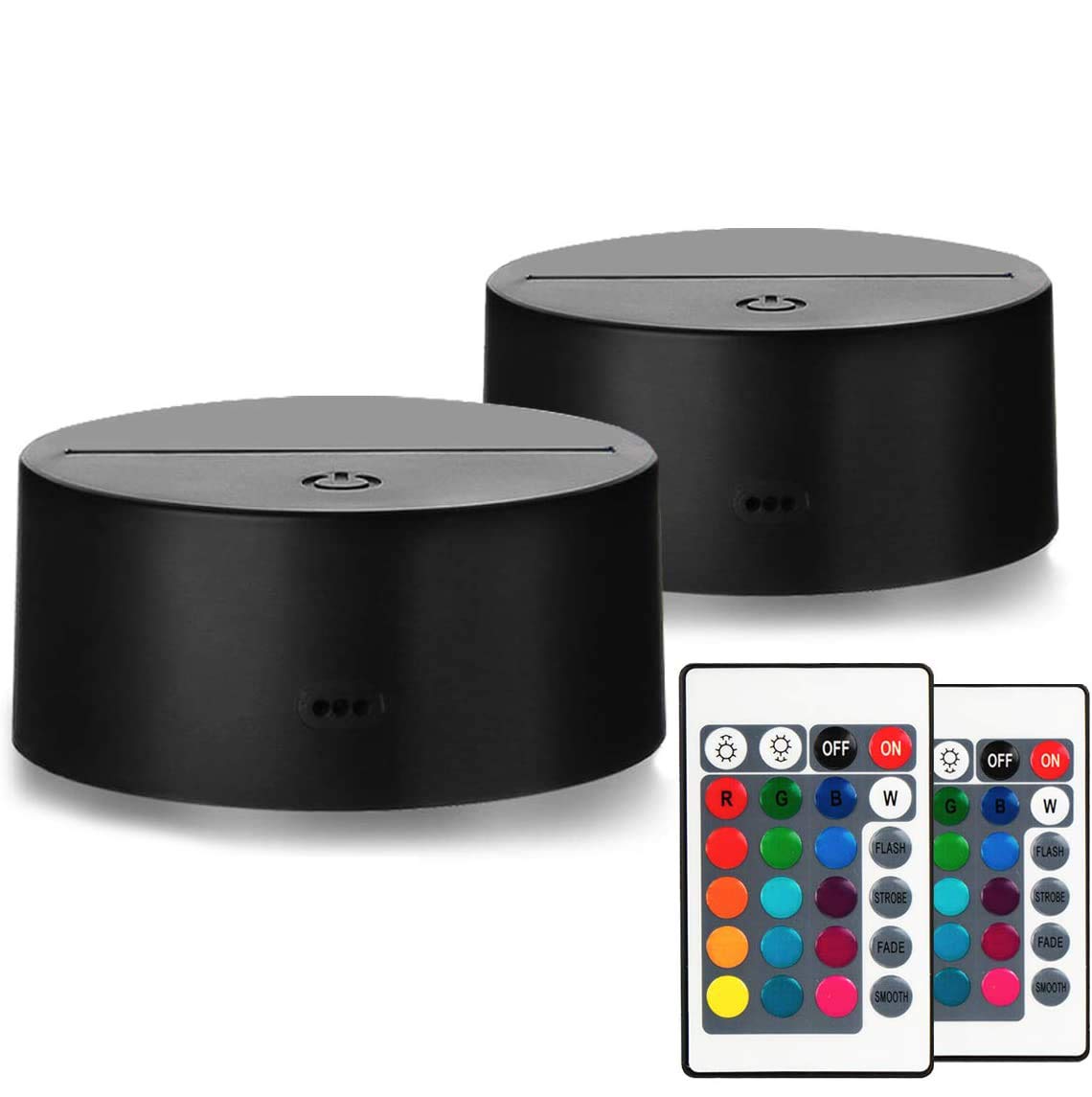 JESTAR 3D LED Light Base, 2Packs 3D LED Lamp Night Light Base Holder Touch Screen with Remote Control USB Cable for 3D Table Desk Lamps in bedroom child room living room bar shop cafe restaurant offic