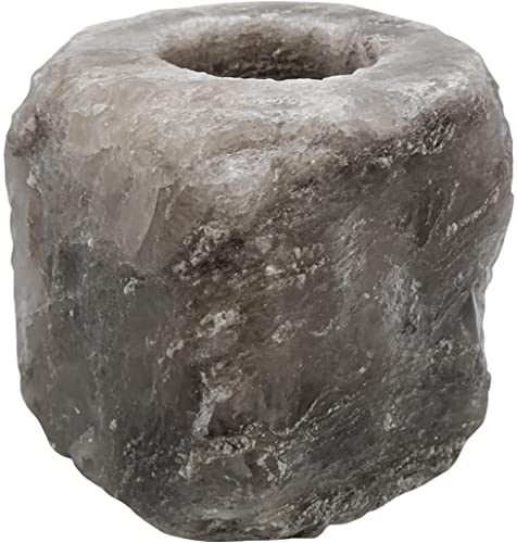 SudoreWell Porte-bougie gris en cristal de sel "Naturel" de la Gamme Salt Pakistan Cover
