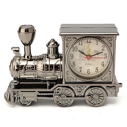 EsportsMJJ Vintage Fashion Train Shape Alarm Clock Decoration Quartz Movement