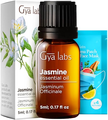 Image of 100% Pure Jasmine Essential Oil - 0.17 Fl Oz - Jasmine Oil for Hair, Skin, Diffuser, Aromatherapy & DIY Candle Making Scent