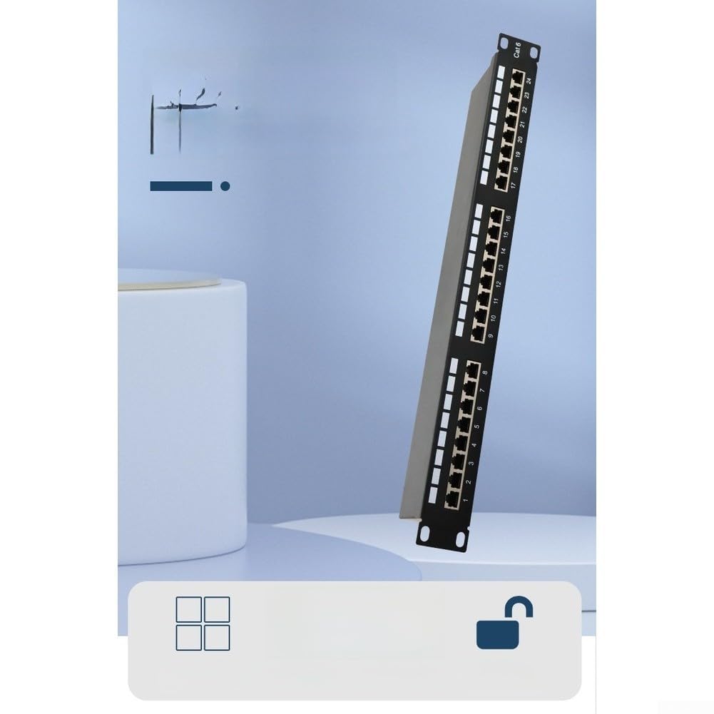 Pannello Patch Cat6 Schermato 24 per porte per Rack Pannello