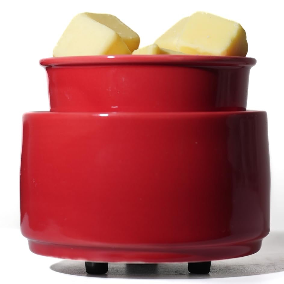 QCYBDGLOV Ceramic Electric Wax Melt Warmer & Cube Oil Melter Cute Small Warmers Aromatherapy for Home Decorative Burner Melts Scented Candle Tart Scent Warm Fragrance Red