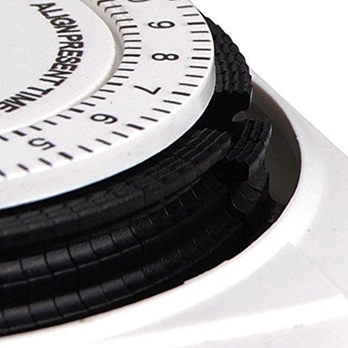 TopoGrow Analog 24 Hour Plug in Dual 110V Heavy Duty Electrical Outlet Grounded Hydroponic Grow Light Timer(Analog Timer)
