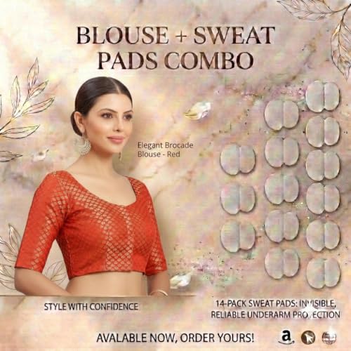 Image of Studio Shringaar Women's Zari Brocade Stitched Elbow Length Sleeves Saree Blouse