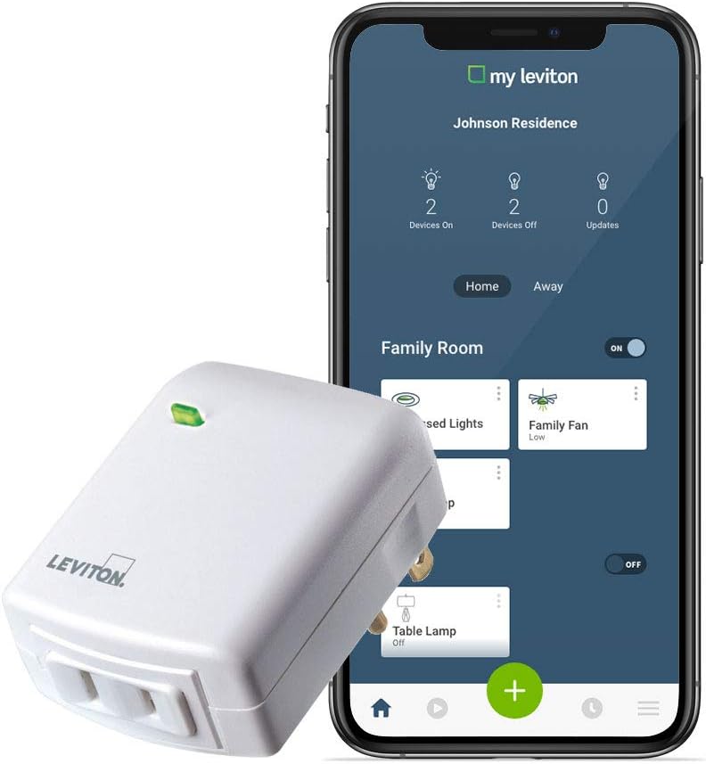 Leviton DW3HL-1BW Decora Smart Wi-Fi Plug-in Dimmer, Works with Amazon Alexa, No Hub Required, 1-Pack, White