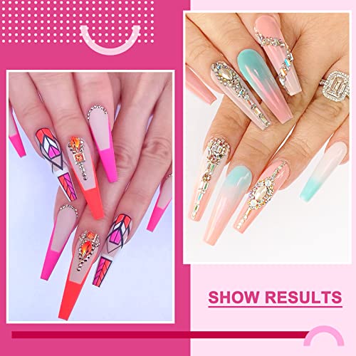 Krofaue 600Pcs Extra Long Square C Curve Nail Tips,12 Sizes Half Cover Acrylic Nail Tips,Clear Straight French Nail Tips,Artificial Press On Press On With Pl Plastic Cases For Nail Salon And Home Diy Nail Art thumb #6