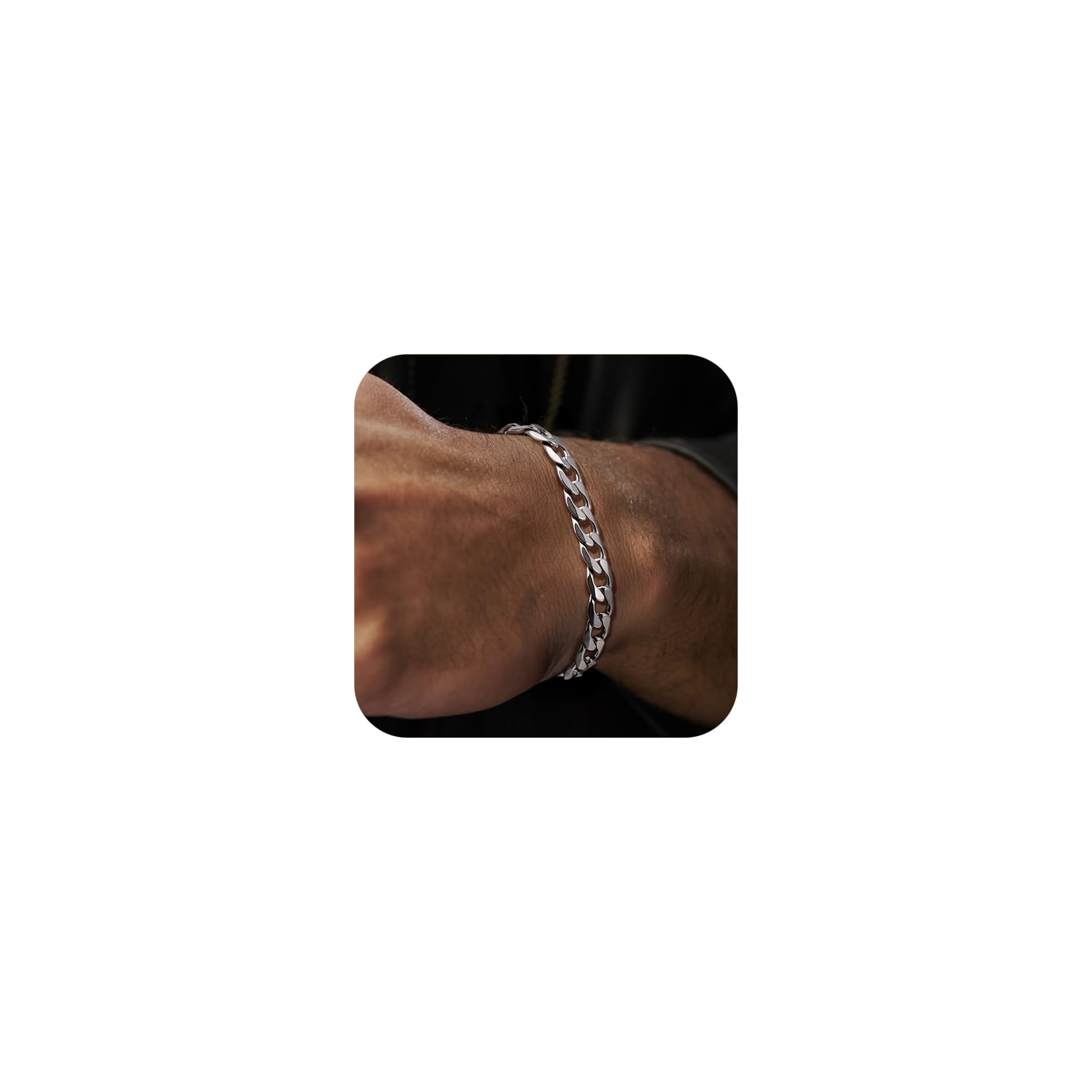 ChainsPro Men Bracelet Cuban Link Chain Bracelet 9 inch Length Mens Chain Bracelet, 6MM/13MM Width, Stainless Steel/Gold Plated/Black-Send Gift Box