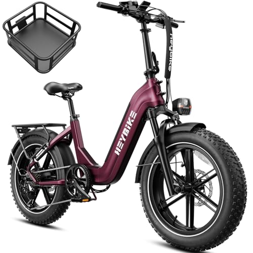 Heybike Ranger S Foldable Electric Bike for Adults with APP Control, 1800W Peak Motor 32MPH, 692Wh Removable Battery 55 Miles, 20" x4 Fat Tire Step-Thru Ebike, Hydraulic Brakes, UL2849, All Terrain