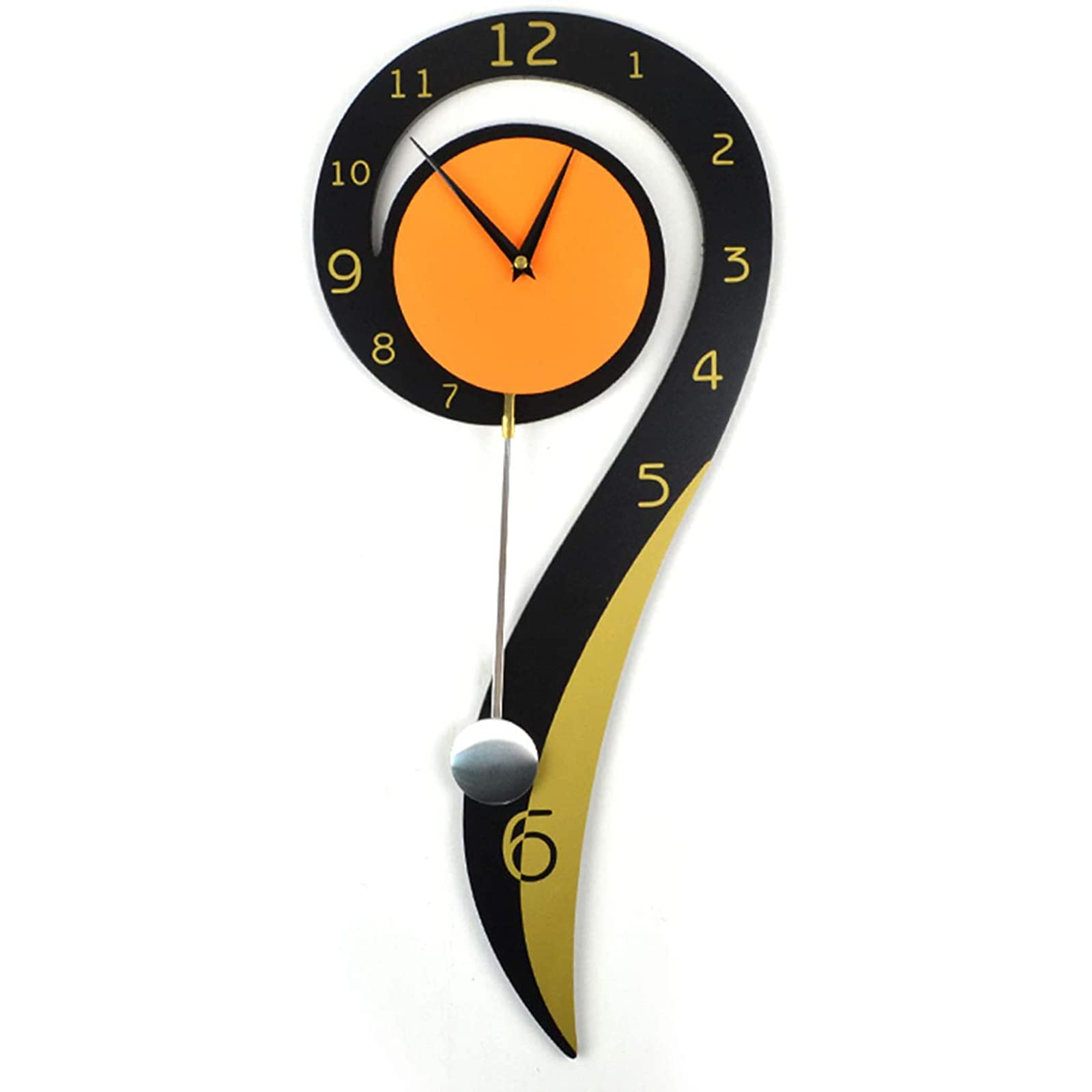 Reloj De Pared Salon Moderno, Silencioso Sin Ruidos Creativo Sala De Estar Dormitorio Swing Cuarzo Reloj De Pared (Operado con Batería 23.6 "x 10.2")