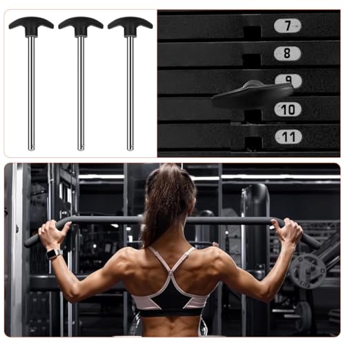 Image of Proberos 3 Pcs Gym Weight Stack Selector Pin, 6 inch T-Handle, 3 /8 inch Dia